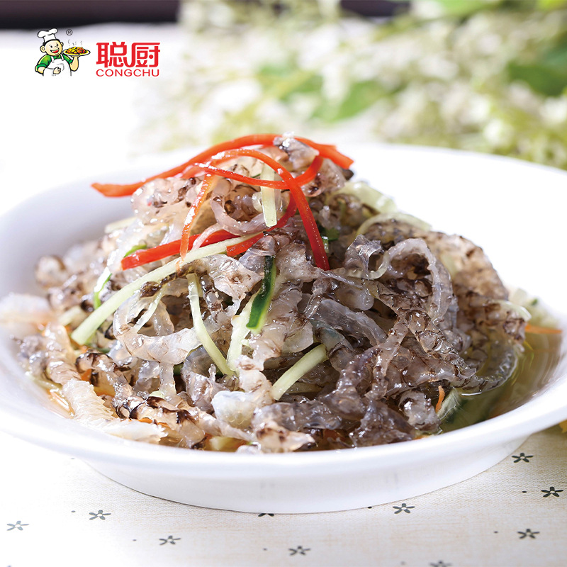 聪厨泡椒鱼皮150g小吃特色凉拌菜香辣冷冻即食零食鱼皮卷