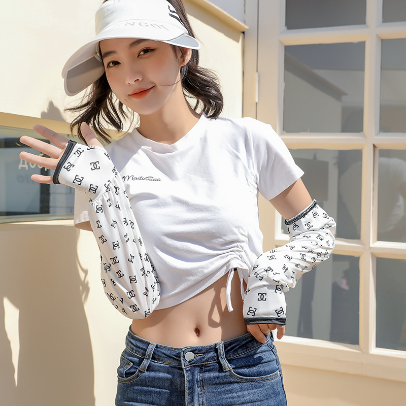 【西联】小香风夏季冰丝袖套/户外骑行防晒护臂袖/加大冰袖代发冰丝袖